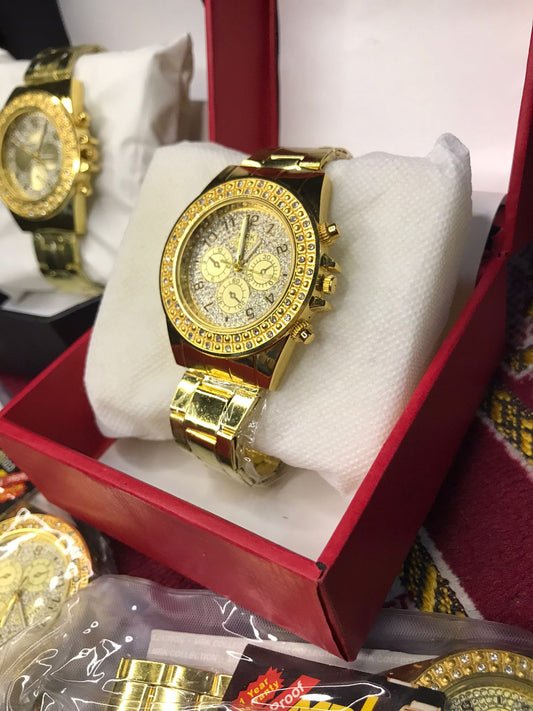 Men's AURELUX Gold Chronograph Watch.