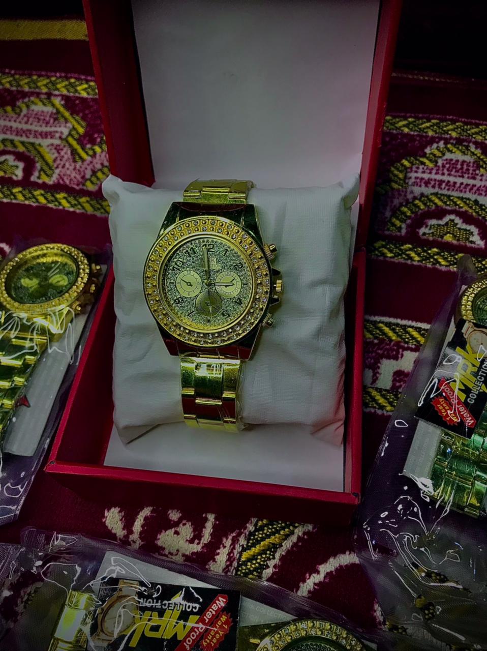 Men's AURELUX Gold Chronograph Watch.