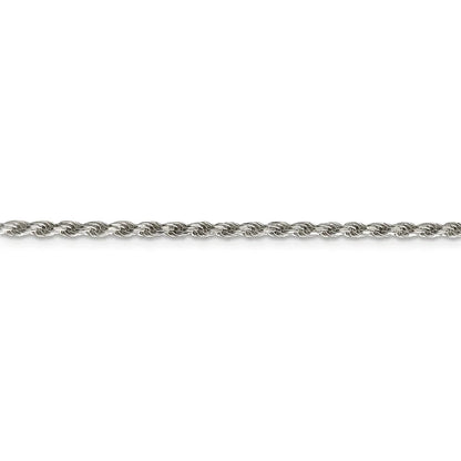 Sterling Silver 2.25mm Shiny-Cut Rope Chain Necklace For Men.